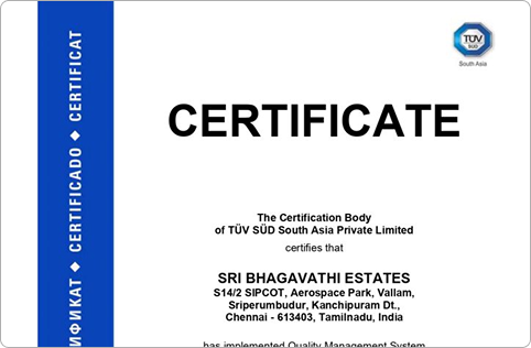 TÜV SÜD ISO 9001:2015 Certificate